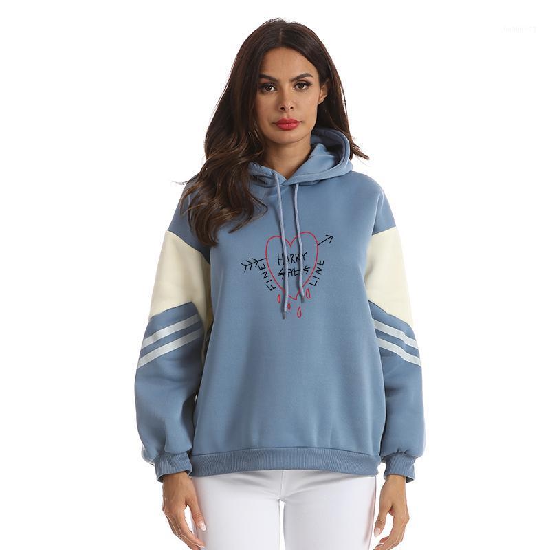 

Women's Hoodies & Sweatshirts Contrast Color Hooded Sweatshirt Printing Harajuku Style Letters Printed Fleece Sudaderas Hoodie, Blue