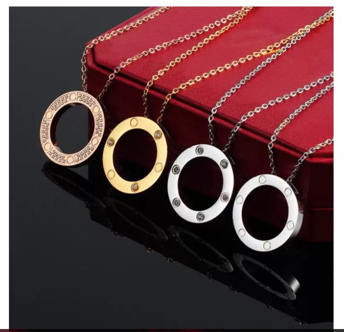 

Love Necklace Womens Diamond Pendant Fashion Party Wedding Anniversary Engagement Christmas Gift Stainless Steel Designer Jewelry Gold Necklaces with velvet BAG