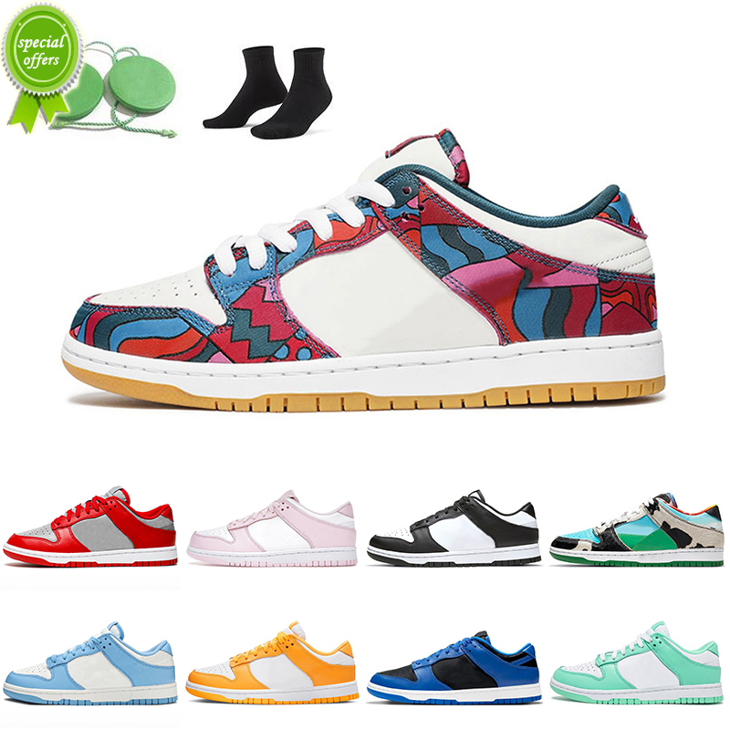 

2022 Parra SB Low Abstract Art Running Shoes UNLV Pink Red White Black Laser Orange Green Glow Dusty Skateboard Olive Women Mens Sneakers, B17 undefeated 36-45