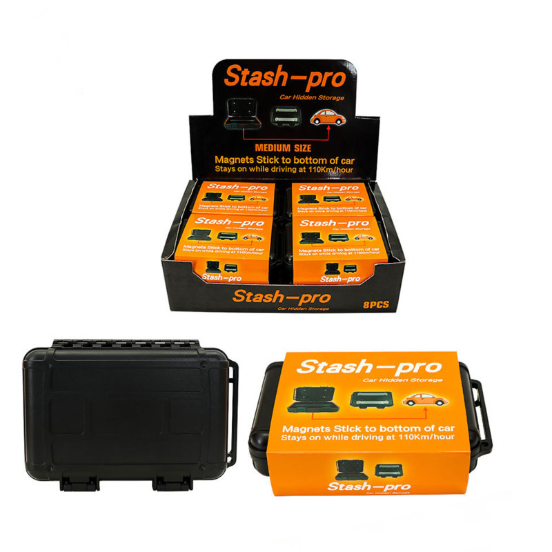 

Car storage box plastic shockproof cigarette box tape magnetic suction portable stash Pro