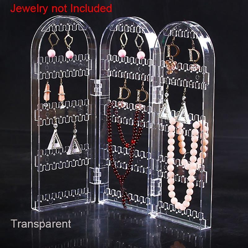 

Jewelry Pouches Bags Creative Screen Necklace Rack Plastic Earrings Earring Display Stand Large Capacity Holder HangerJewelry