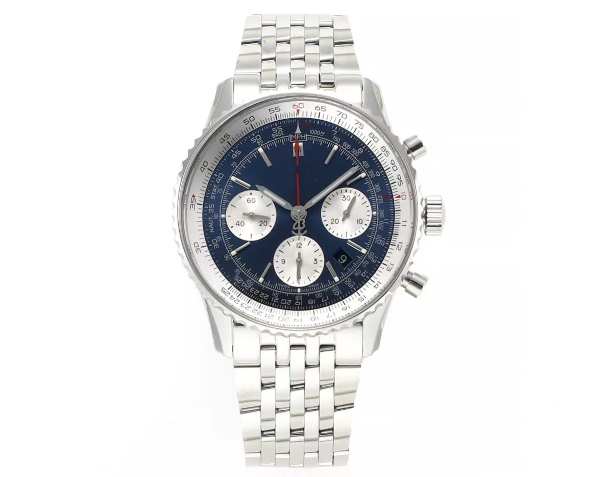 

BLS V2 highest quality mens watches B01 aviation timing movement watch Chronograph 43mm sapphire mirror belt steel belt optional waterproof luminous n4, Picture color
