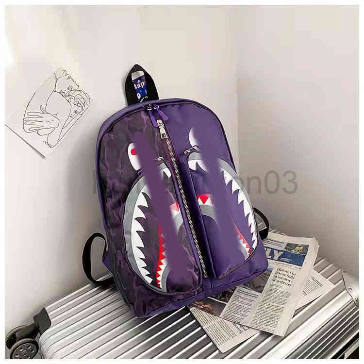 

Designer Shark Bag Mens Woman Little Monster Student Schoolbag Sports Casual Fashion Leisure Travel Mountaineering Fitness Shoulder Backpack L11.8 W5.11IN H15.7, 11111