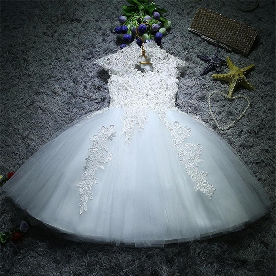 

Newborn Baby Girls Baptism Christmas Dresses White Sequin Beads Lace 1 Year Birthday Dress Infant Princess Christening Dress LJ201288j