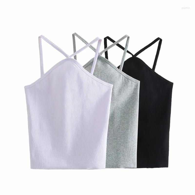 

Women' Tanks & Camis Women Black White Versatile Shoulder Sling Tops Sexy Sleeveless Slim Camisole Club Backless Short Tank Top Lady Mini V, Gray