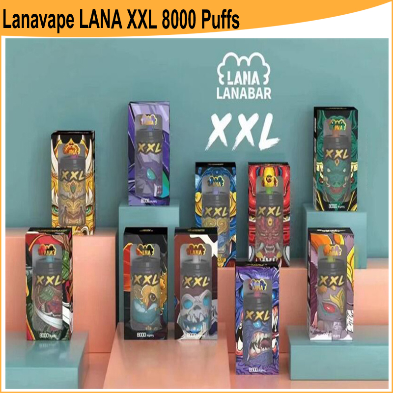 

100% Original Disposable Vape Lanavape LANA XXL 8000 Puffs Pod E Cigarette 650mah Battery 15ml Pre-filled Pods Device Mesh Coil Rechargeable Disposable Vape