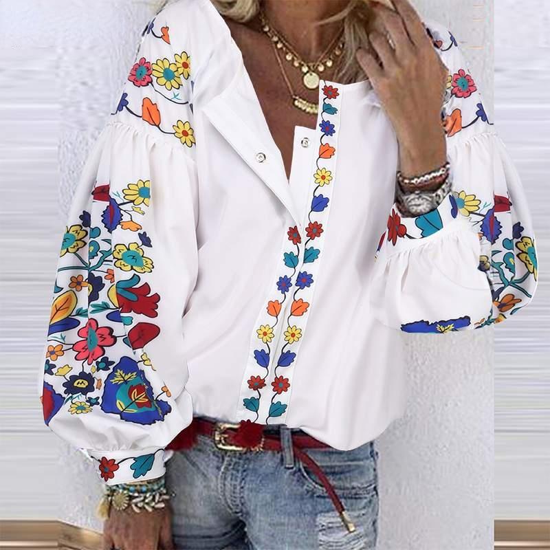 

Women's Blouses & Shirts Women's Spring Blouse Puff Sleeve ShirtsWomen's, White