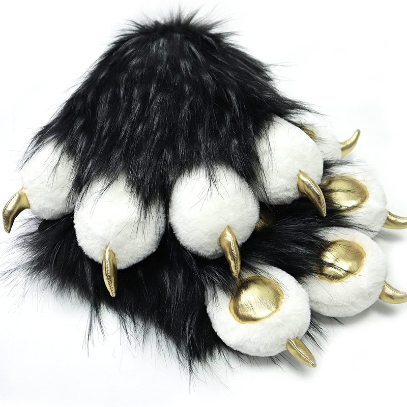 

Mascot doll costume Black Furry Paws Gloves Costume Lion Bear Props Children Adult Stage Performance and Large Event Costumes