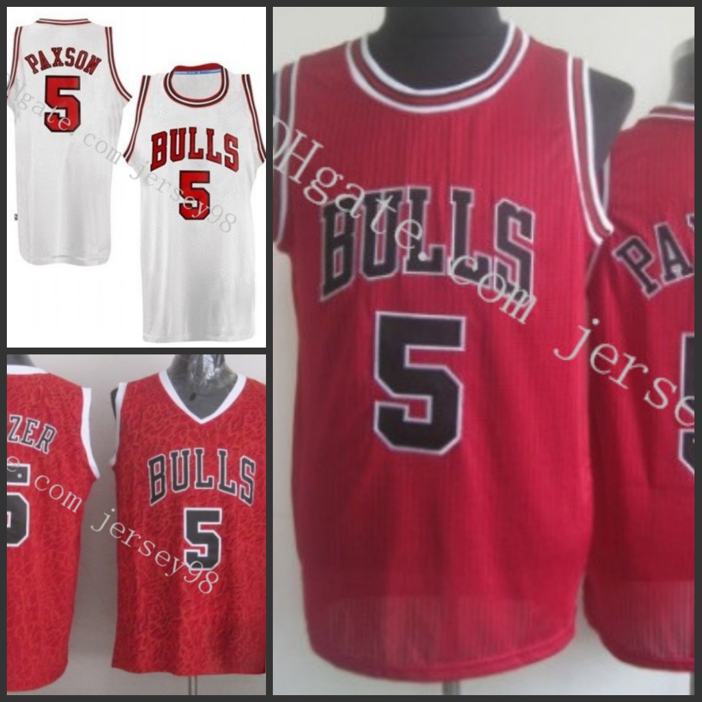 

Chicago''Bulls''MEN RED 5''John''Paxson retro Basketball''Jersey