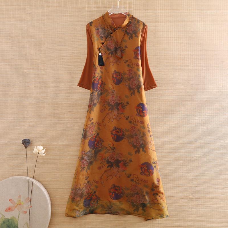 

Ethnic Clothing Hi-end Summer Women Printed Tassels Cheongsam Dress Slim Elegant Lady Chinese Style A-line Party Qiapo S-XXL