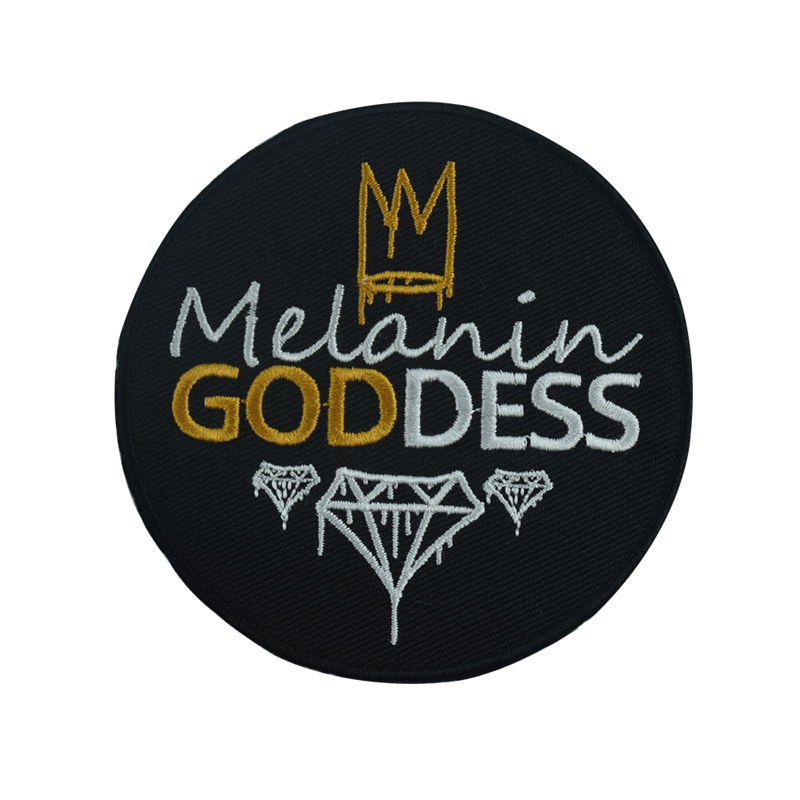 

Sewing Notions Melanin GODDESS Embroidery Patches Diamond and Crown Design For Clothing Shirts Iron On Patch