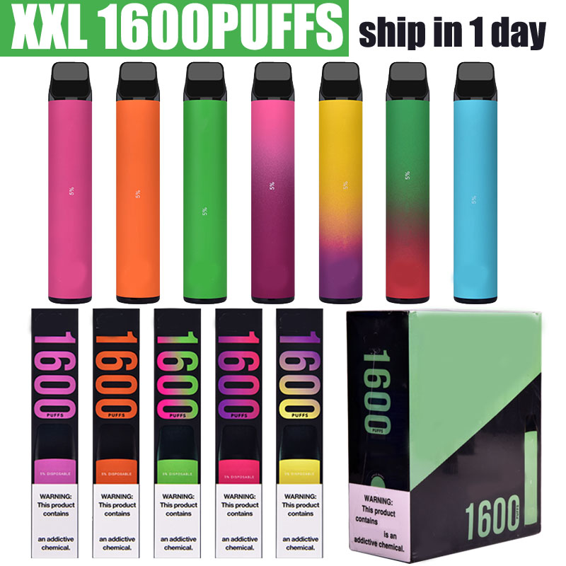 

XXL 1600 Puffs Disposable Vape Pen E-Cigarette Device With Security Codes 6.5ml 1000mAh Pre-Filled Kit