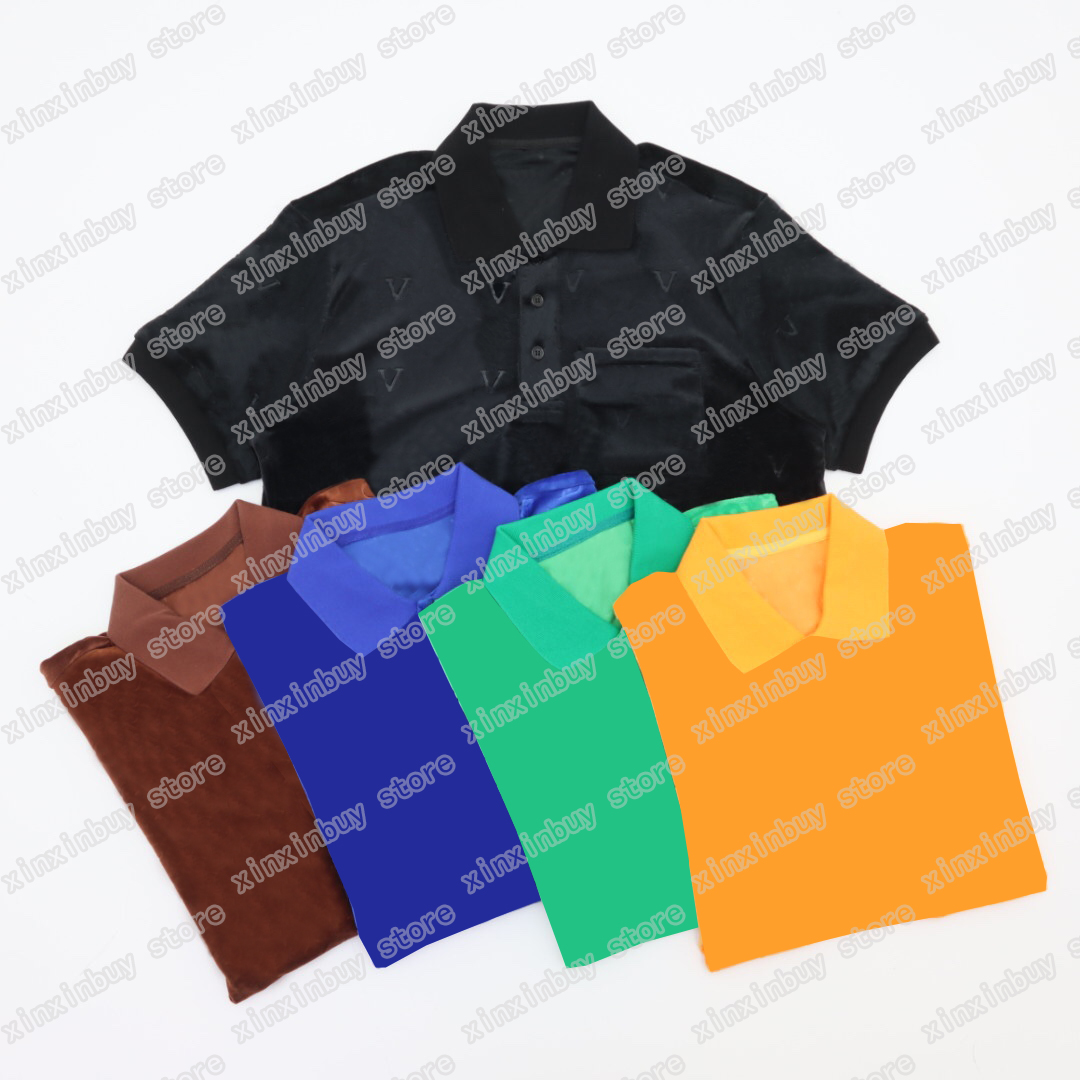 

22ss Men Designers t shirt polo letter emboss short sleeve Man Crew Neck Streetwear blue green black xinxinbuy M-2XL