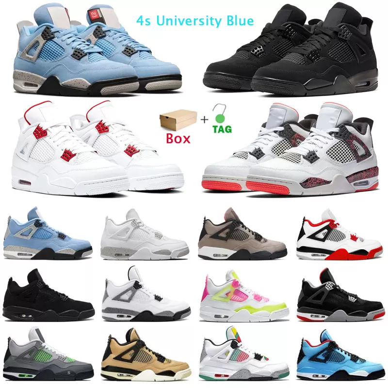 

2022 High Jumpman 4 4s Basketball Shoes Lucky Green Light Smoke Grey Mens 25th Anniversary Concord 45 Trainers Sports Sneakers with box, 10