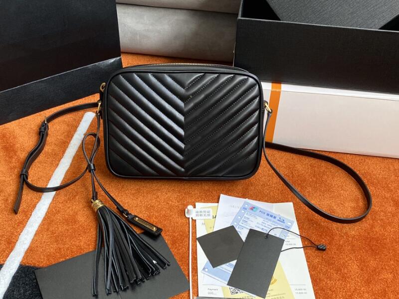 

Realfine Bags 5A 612544 23cm Lou Camera Quilted Leather Shoulder Handbags Purses For Women with Dust bag, Caviar v_02