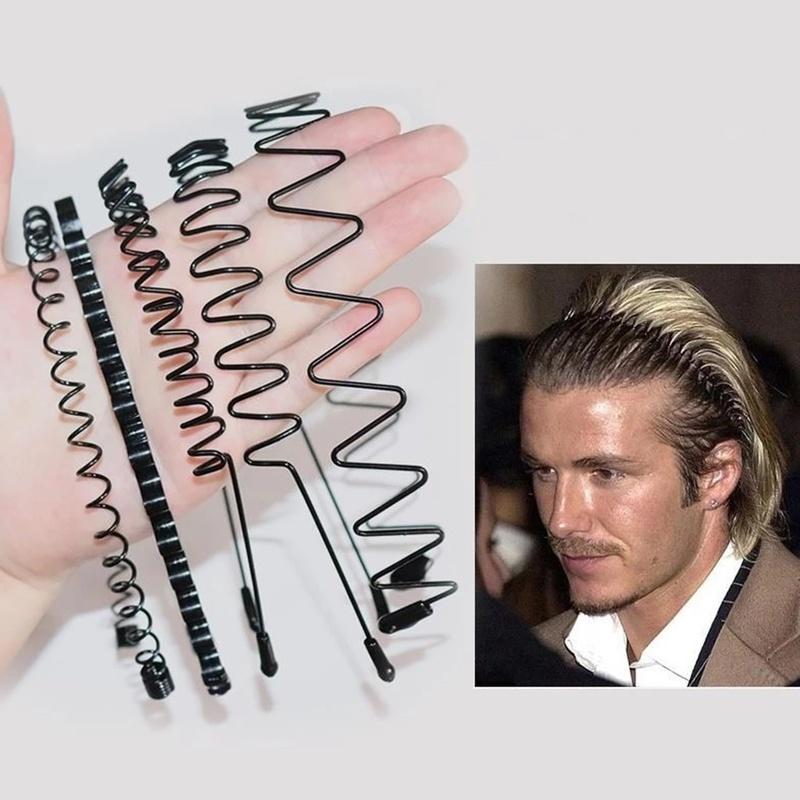 

Bandanas Men Women Hair Hoop Metal Headband Sport Running Gym Wave Head Band High Elastic Black Hairband Accessories