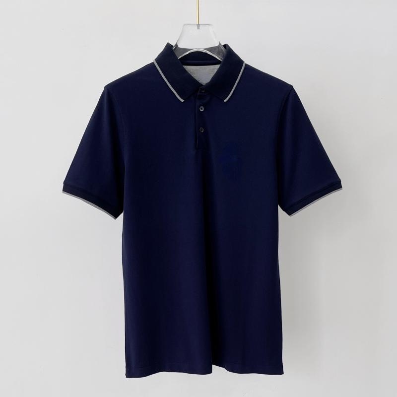

Men' Polos Classic Shell Buckle Contrast Trim Business Casual Men' TopMen, Blue