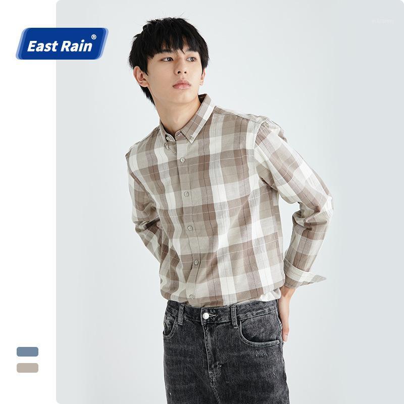 

Men's Casual Shirts Er Long Sleeve Shirt Plaid Coat Versatile Wear, Huang ge