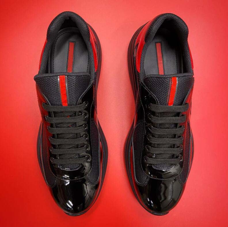 

2022S S Casual Runner Sports Shoes America Cup Low Top Retro Sneakers Rubber Sole Fabric Patent Leather Men's Trainer Wholesale Discount With Box, 10