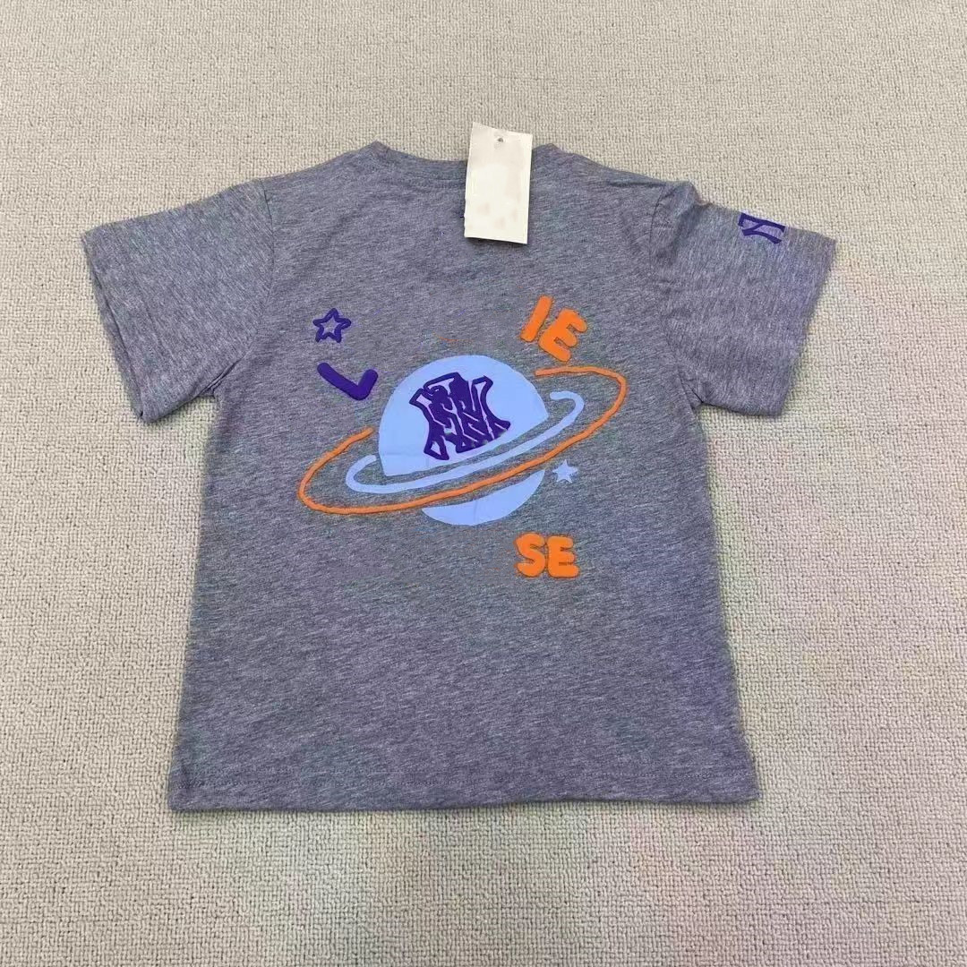 Children T-shirts child clothe Summer T-shirt Short Sleeve Fashion Baseball Family Clothing 100% Cotton With Letter Round Neck Size 80-150 XS-5XL-image-776551392