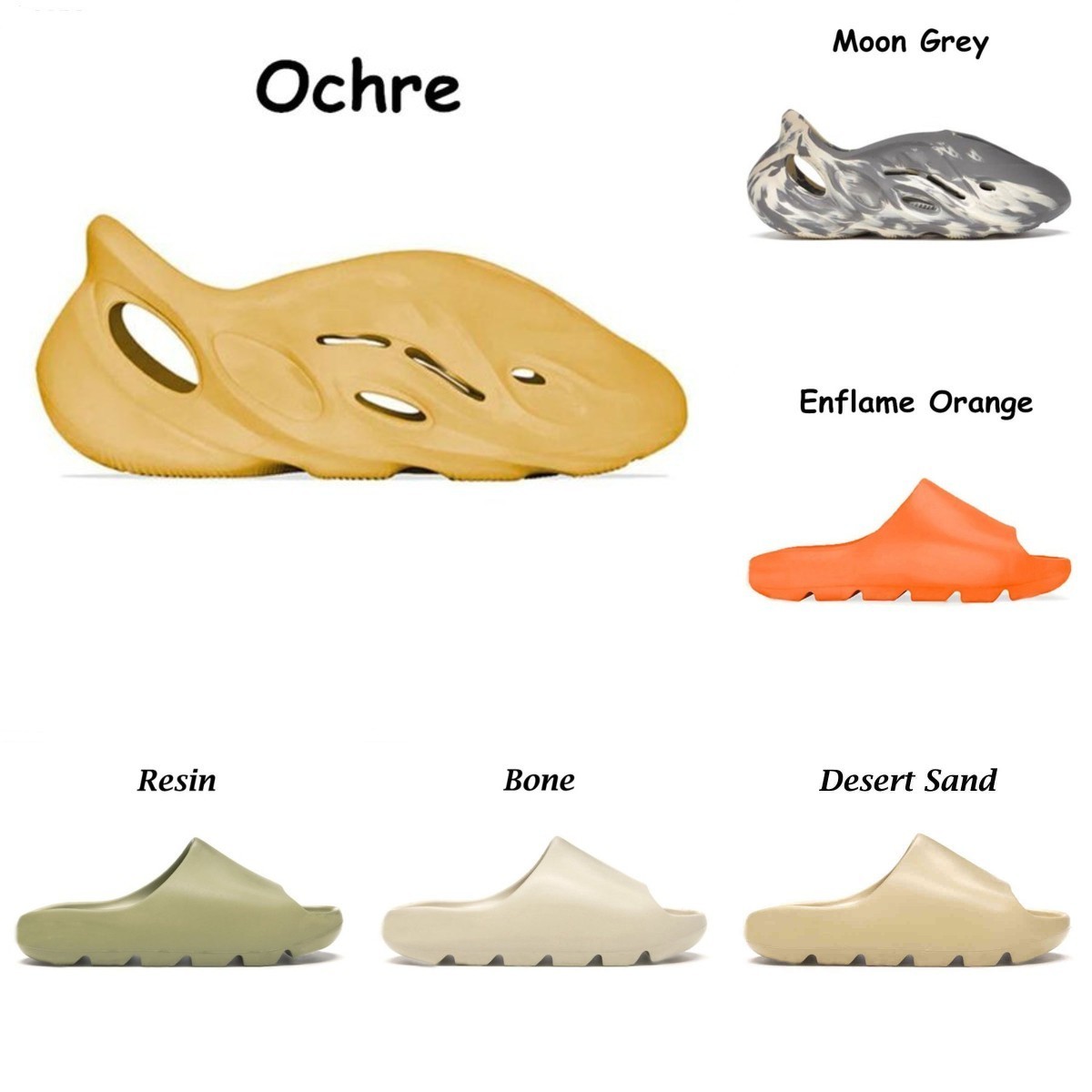 

Slides Slippers Desert Sand Summer Brown Flat Mens Women Glow Green Beach Resin Slide Sandal Graffiti Bone Rubber MXT Moon Gray Mineral Blue Glow Green Designer P02, Shau