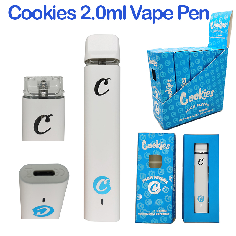 

Cookies High Flyers Disposable Vape Pen E Cigarettes 2.0ml Closed Ceramic Pods Vapes Pens 350mah Rechargeable Vaporizer Ecig Box Packaging Empty Starter Kit