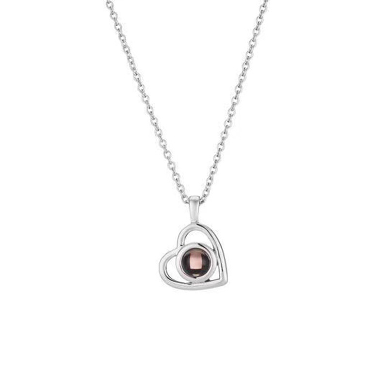 

Picture Necklace Personalized Custom Photo Love Heart Projection Pendant Portrait Jewelry - Birthday Anniversary Memorial Gifts Girlfriend Wife Mother Daughter