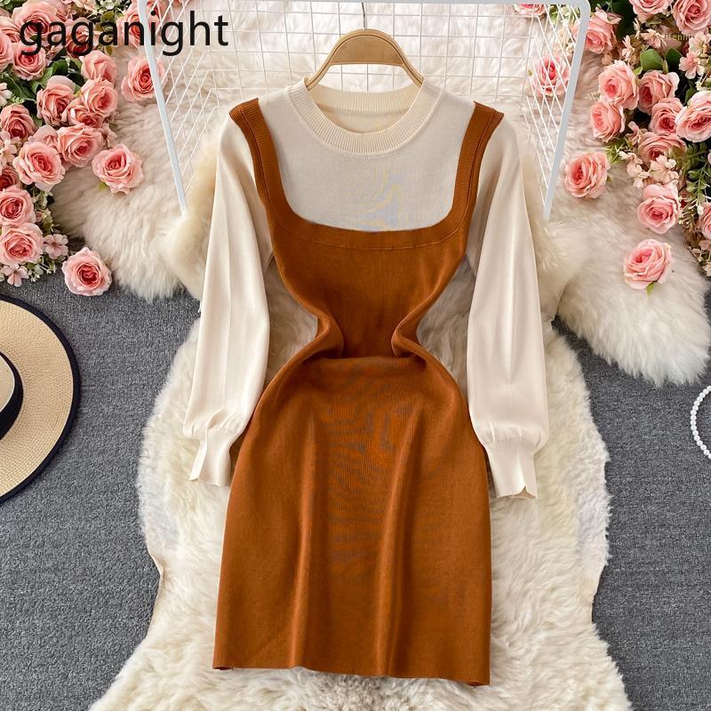 

Casual Dresses Gaganight Korean Women Knit Maxi Bodycon Dress Long Sleeves Autumn Winter Fashion Lady Chic Female Straight Vestidos, Gray