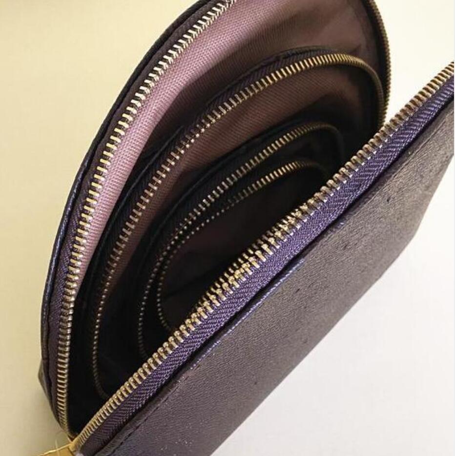 

New fashion Women Designer cosmetic bags organizer famous makeup bag travel pouch make up ladies cluch purses organizador toiletry 4pcs set, Brown