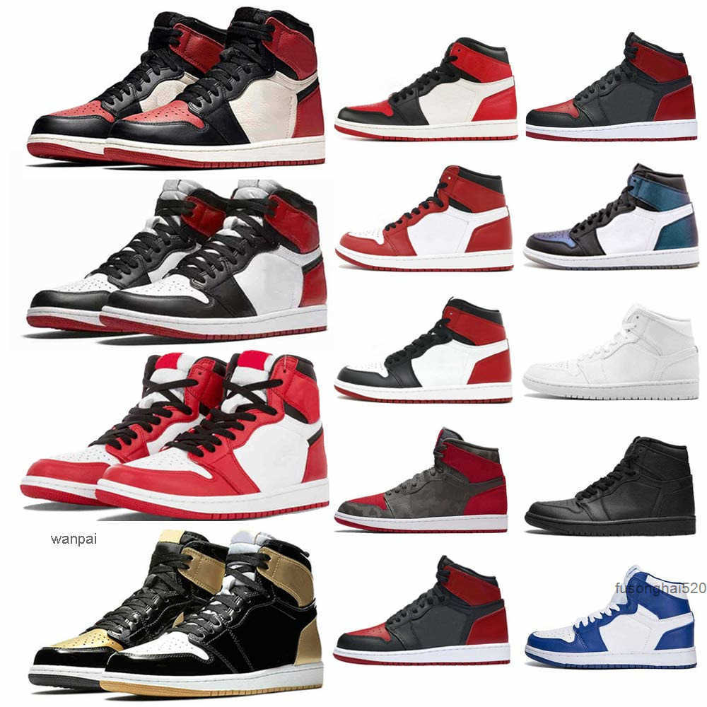

High 1 1s basketball shoes hyper royal dark mocha mens sneakers university blue pine green black white shadow obsidian UNC patent bred men OG designer shoes, Fragment
