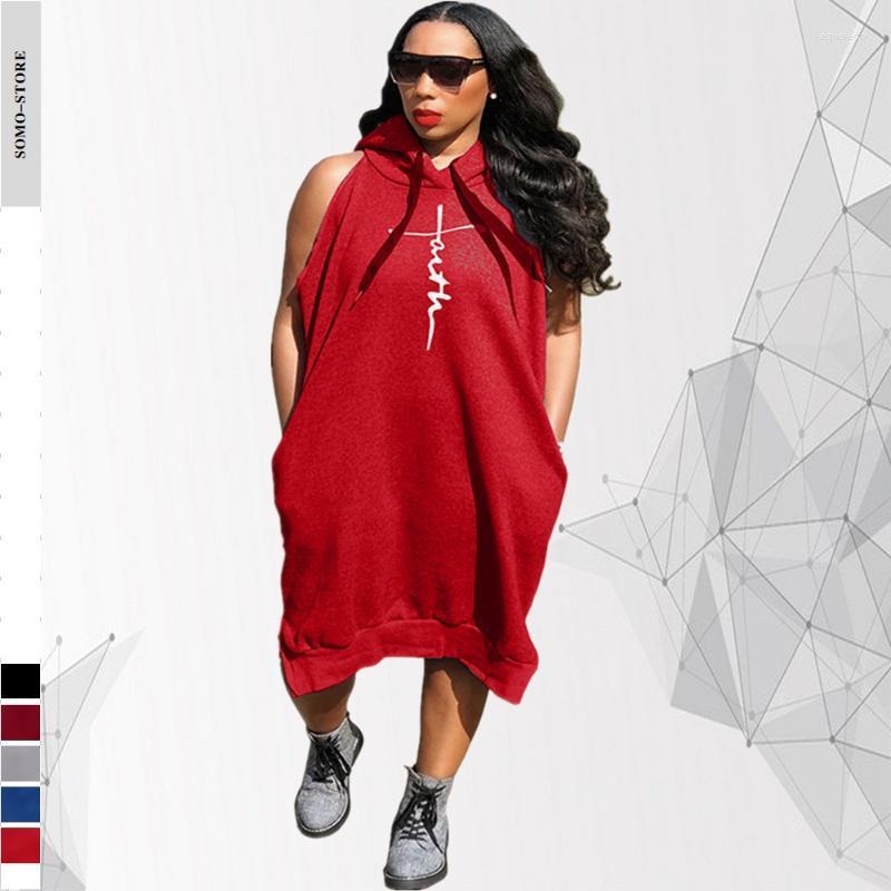 

Plus Size Dresses Letter Printed Casual Long For Women Loose Clothing Ladies Summer Hoodie Dress Street Wholesale Drop Jasp22, Black