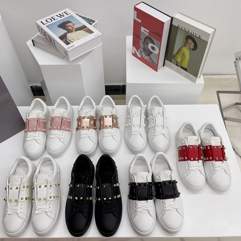 2022 chaussures de loisirs Qualité Stripe Designer Chaussures brodées Hommes et femmes en cuir véritable Designers Sneakers Casual Shoe