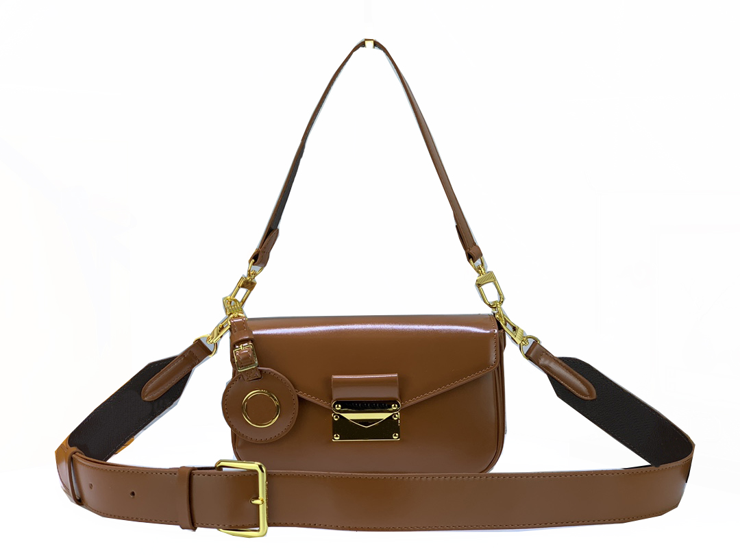 

2022 Women designer handbag messenger bag oxidizing Genuine Leather elegant shoulder bags crossbody tote shopping purse clutches, 52022#brown