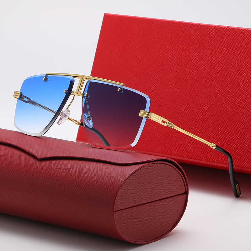 Femmes conduite lunettes de soleil 6 couleurs mode unisexe Adumbral luxe F hommes sans cadre lunettes de soleil concepteur hommes lunettes de sol