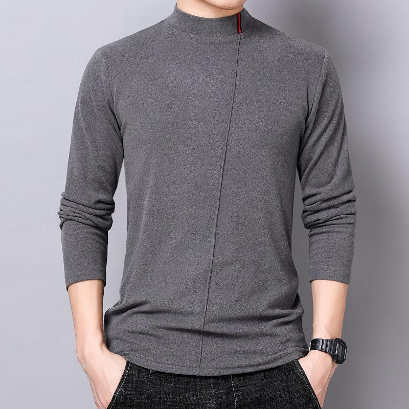 

Men's T-Shirts Winter Warm T-shirt Men Casual Thick Cotton Elastic Skin-friendly Tshirts Male Solid Long Sleeve Turtleneck Clothes MenMen's, Blackgray t-shirt