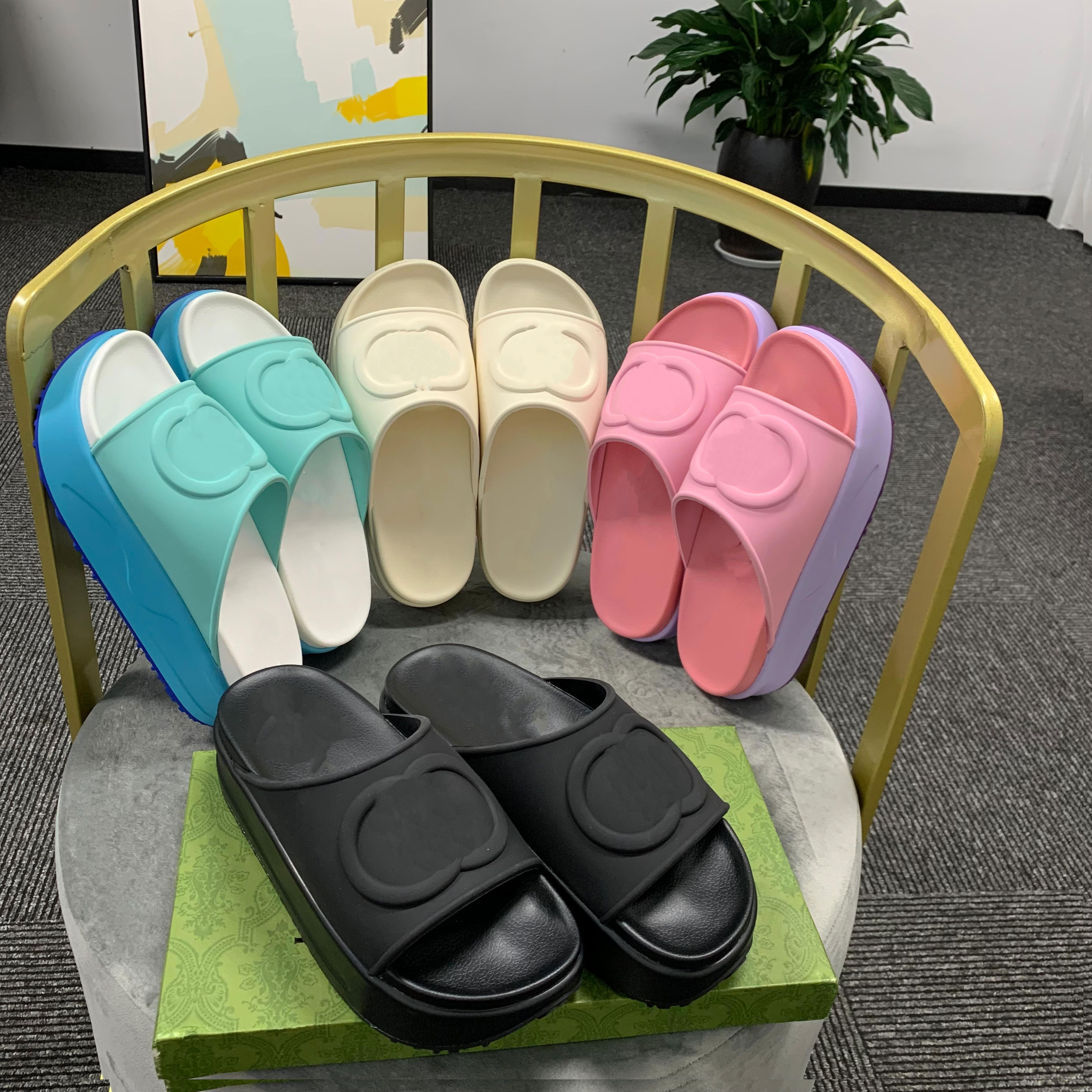 

Designer Sandals Women Slide Sandal With Interlocking Mens Slippers Platform Slide Flat Thick Bottom Flip Flops Luxury Sumner size 35-45