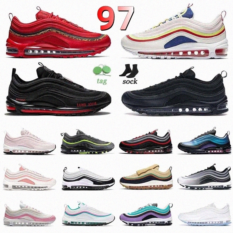 

Running Shoes Designer 97s White MSCHF x INRI Jesus Satan for Men Women Worldwide Air Max airmax 97 Sports Trainers Sneakers, 40-45