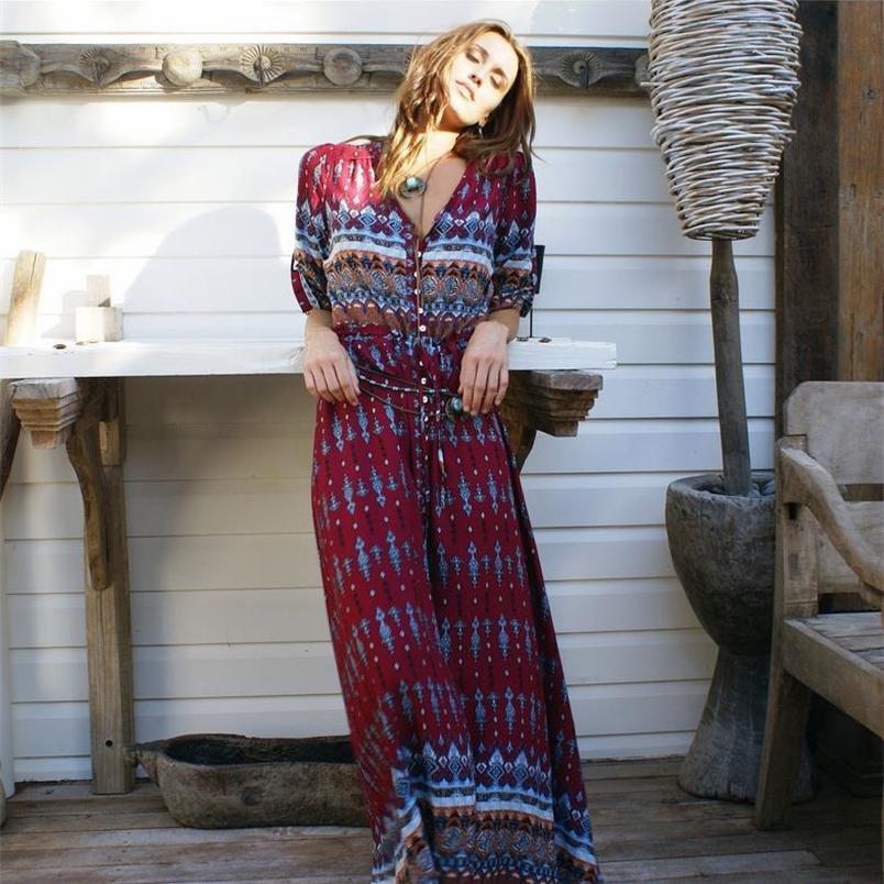 

autumn print dress women s long beach 220728