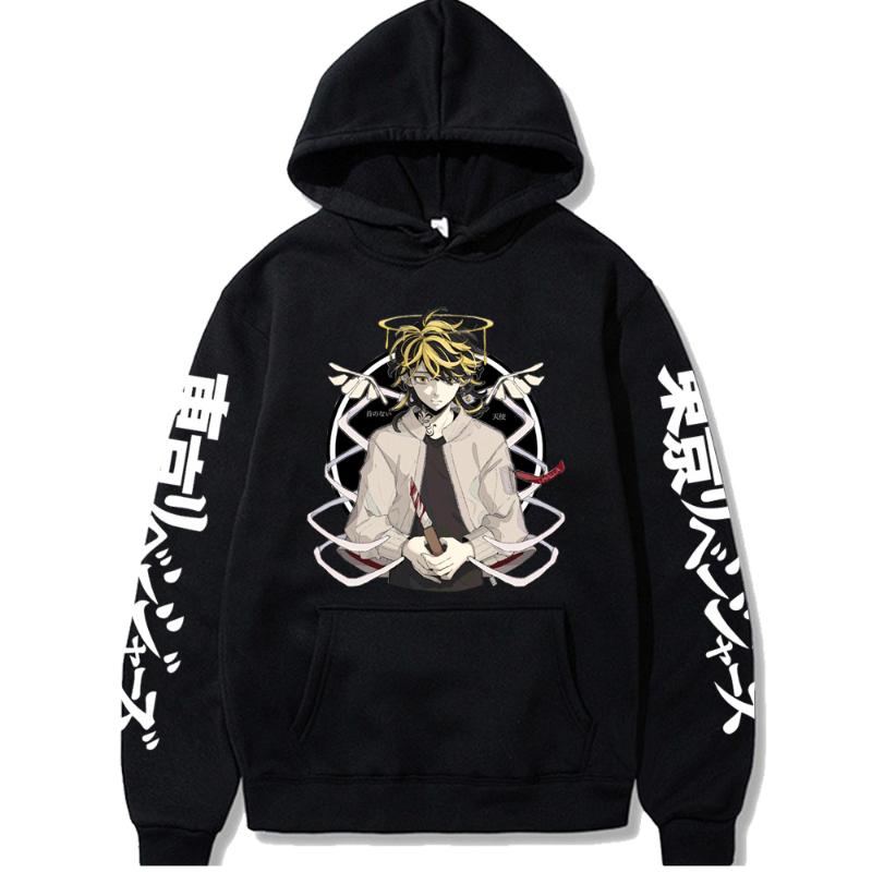 

Men's Hoodies & Sweatshirts Hoodie Tokyo Revengers Long Sleeve Streetwear Harajuku Sad Hanemiya Kazutora Sweatshirt Men Women Pullover Cloth, Black