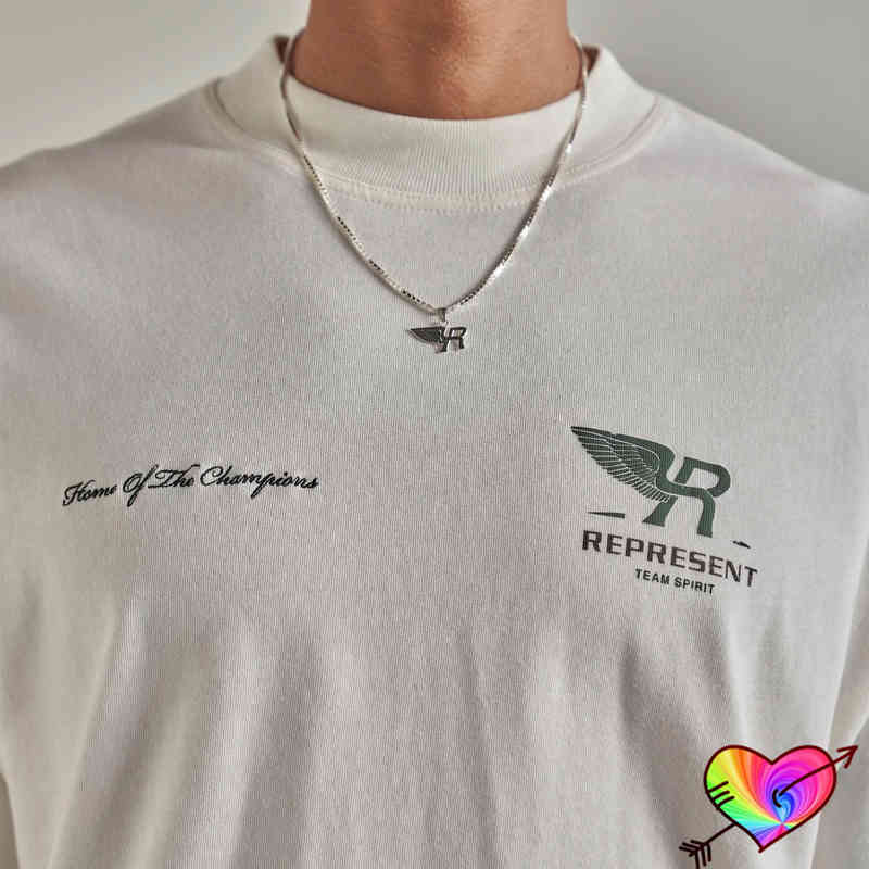 TEAM SPIRIT Represent Tee 2022ss Men Women 1:1 High Quality Vintage White Represent T-shirt Tee Oversized Wash Tops