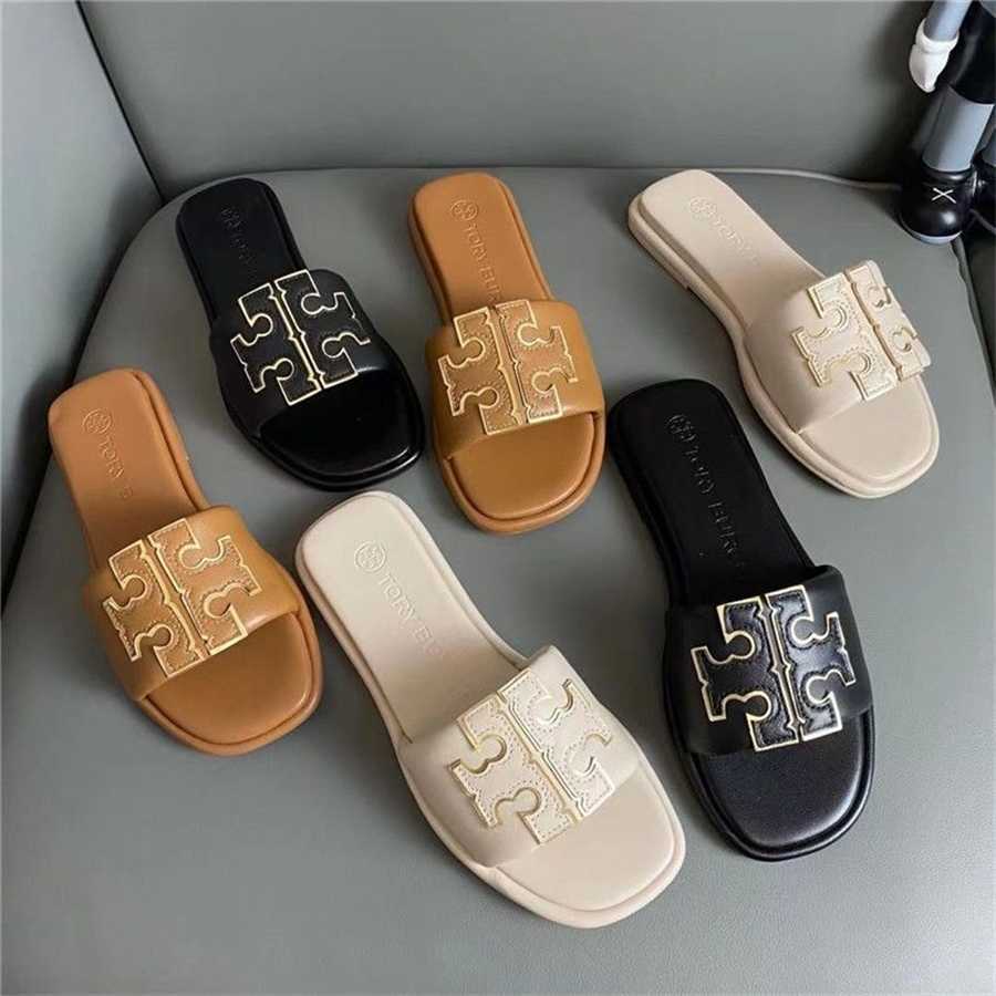 60% OFF 2022 été nouvelles sandales en cuir fond plat tongs chaussures de plage brodées pantoufles décontractées pour femmes à la mode anti-dérap