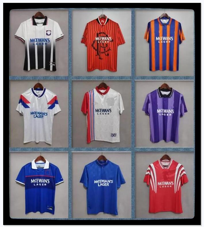 

87 90 92 93 94 95 96 97 99 01 08 Glasgow Rangers fc Retro soccer jerseys 20 21 GERRARD GASCOIGNE LAUDRUP gerrard MCCOIST football Uniforms, As pic
