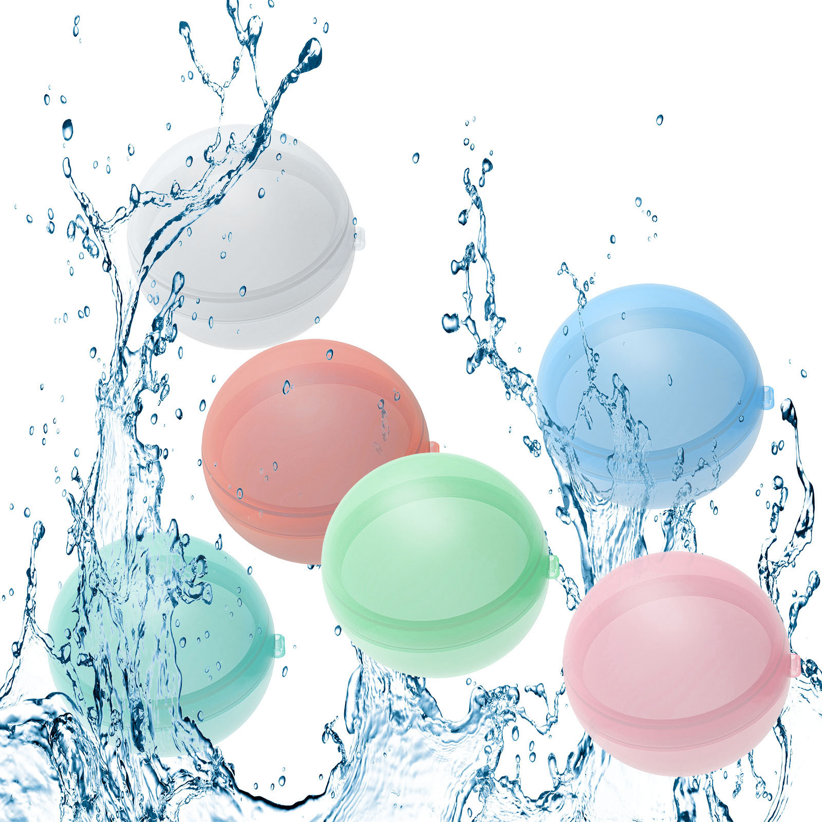 

Reusable Water Balloons Quick Fill Sealing Refillable Ball for Kids Summer Outdoor Water Bomb Splash Balls Game Toy