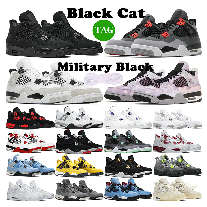 

Military Black Cat 4 Denim NRG Basketball Shoes 4s A Ma Maniere Mens Sneakers Midnight Navy Blank Canvas Toro Bravo Canyon Purple Craft Infrared Oil Green Noir Fire Red, 4s sail blue