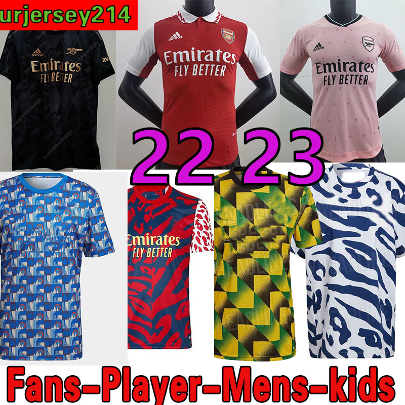 

21 22 23 SMITH ROWE PEPE SAKA soccer jerseys Pink Fans Player version ODEGAARD THOMAS ARTINELLI TIERNEY 2021 2022 2023 Black football shirt no more red Men Kids kit sets, Kids home