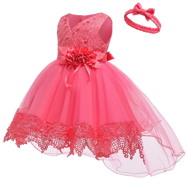 

Girl's Dresses Baby Girl Dress For 1 Year Birthday Princess Party Born Christening Kids Clothes Vestido InfantilGirl's, As picture