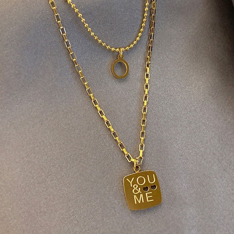 

Temperament Steel Hangtag Necklace Women's Fashion Net Red Clavicle