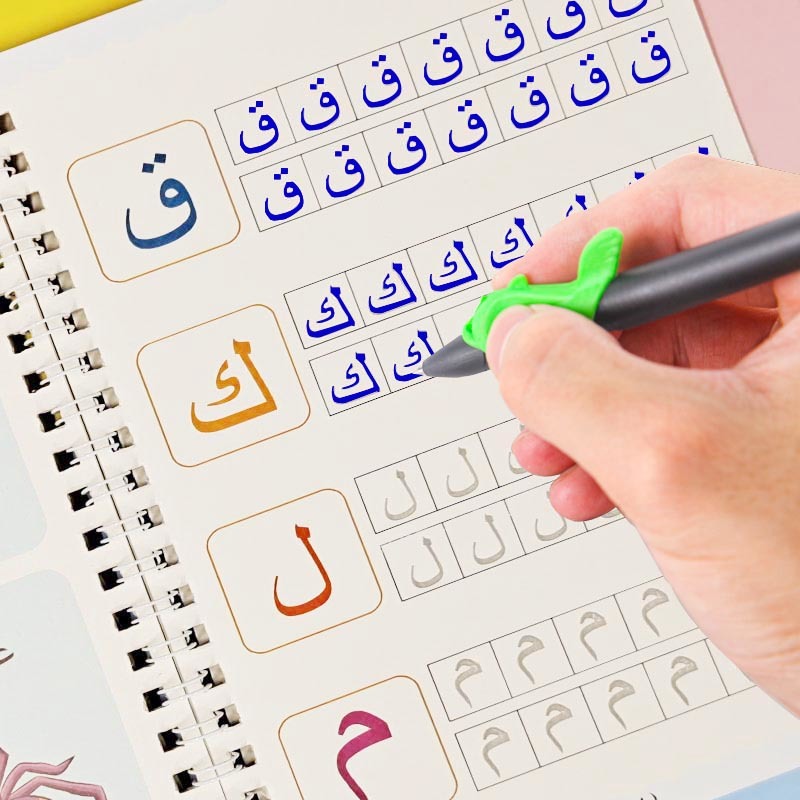

Kids Arabic French Copybooks 4 Books With Pen Practic Reusable Magical Writing Free Wiping Children Handwriting