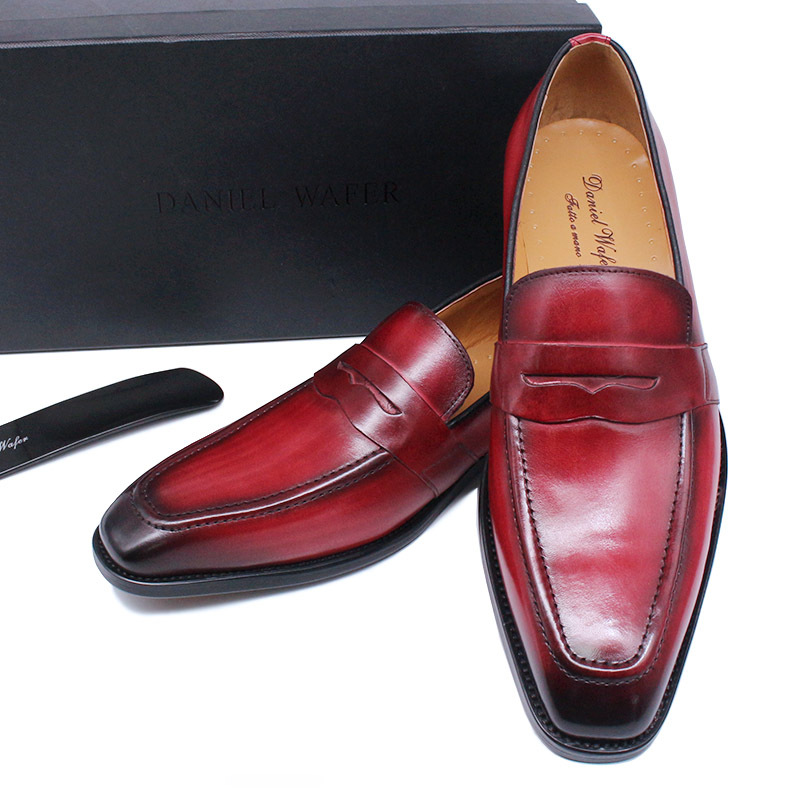 

Loafers Men Shoes Solid Color Casual Fashion Classic Simple First Layer Cowhide Business Wedding Leather Shoes KB267, Clear