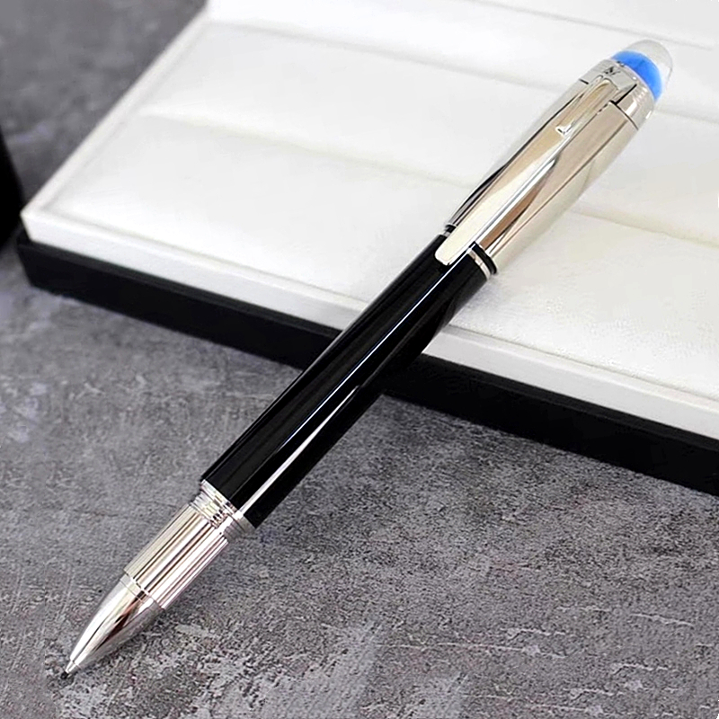 

New Luxury Star-walk Blue Crystal Top Rollerball Pen Ballpoint Pen High quality Office Writing Fountain Pens With Serial Number 19 Style, As picture show